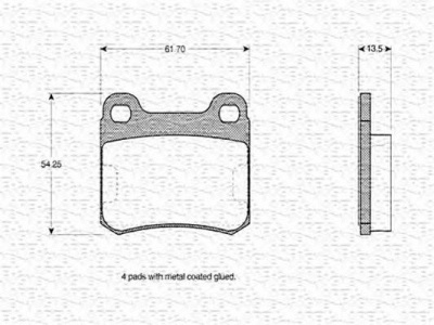 MAGNETI MARELLI 363702160022 -  Комплект тормозных колодок, дисковый тормоз